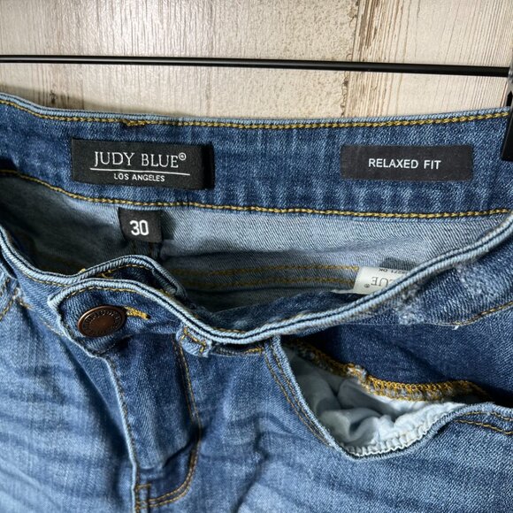 Judy Blue Relaxed Fit Distressed Jeans Mid Rise‎ Medium Wash Womens Size 30 - Picture 6 of 7